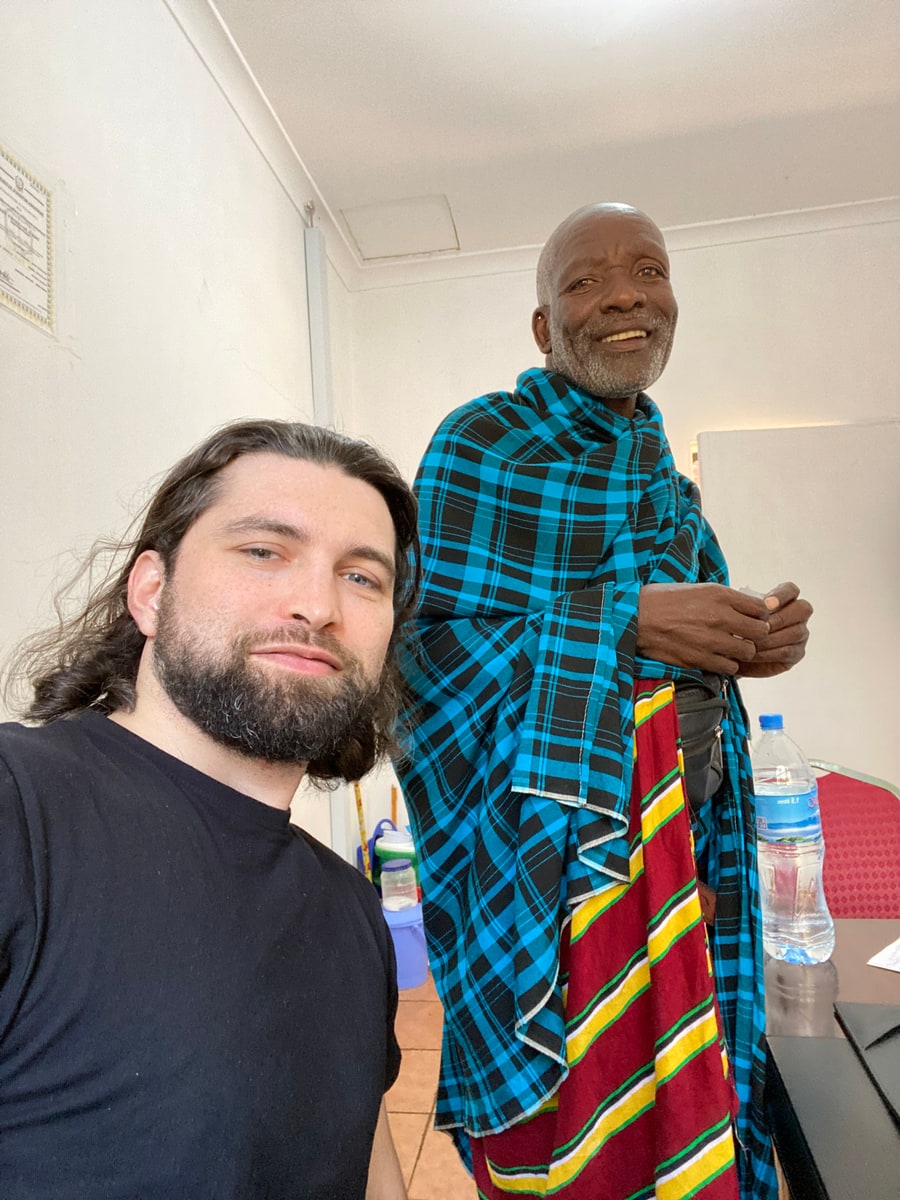 Lambert Vissot with a Maasai elder during a buying trip